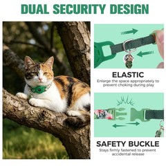 Hawaii AirTag Cat Collar, Breakaway Anti-Suffocation Elastic Kitten Collar wi…