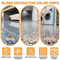 Blend Decorative Color Chips, 3-5MM Epoxy Floor Flakes Chips – Stone Carpet E…