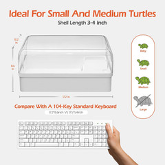 Turtle Tank Starter Habitat Kit,Complete Aquatic Terrarium Enclosure | with Filt