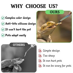 OLIISS Reptile Feeding Tongs with Rubber Tip – 15″ Extra Long Tweezers for Aq…