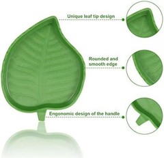 2-Piece Leaf Shape Reptile Feeding Dish for Tortoise & Small Pets – Easy Clean