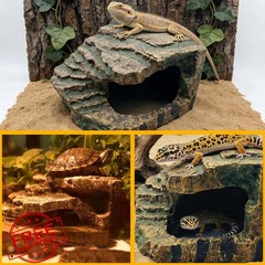 kathson Medium Reptile Hide Basking Platform Cave Tortoise Lizard