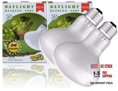 Reptile Heat Bulb Lamp, 2-Pack Daylight 2-PACK Daylight Basking Spot 75W