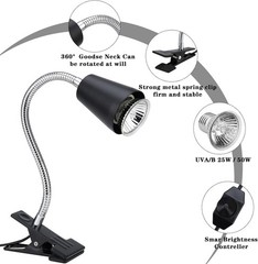 Reptile Heat Lamp with Adjustable Temperature & 360° Rotatable UVB/UVA Bulb -…