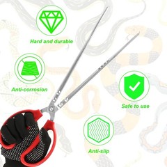 15 Inch Snake Feeding Tongs, 2 PCS Stainless Steel Reptile Tongs, Extra Long Lar
