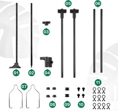 BETAZOOER Reptile Dual Lamp Stand Metal Adjustable Heating Lamp Holder Light Fix