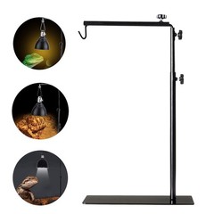 BETAZOOER Reptile Lamp Stand Adjustable Floor Large (Pack of 1), Light Black