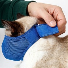 3 PCS Breathable Mesh Cat Muzzles Grooming Restraint Anti Bite Scratching