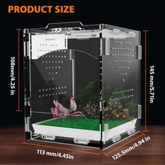 4.45×4.94×5.71 Inch Acrylic Jumping Spider Enclosure Insect Terrarium Arboreal