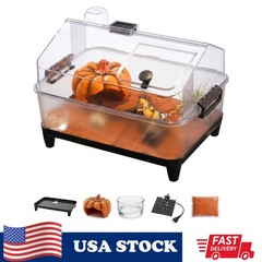 7pcs Reptiles Terrarium Kit with Lid, Heating Pad, Sand Substrate, Hide