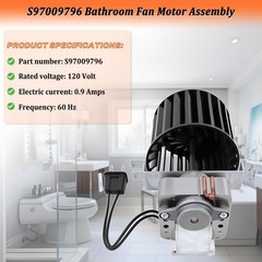 S97009796 Bathroom Fan Motor Assembly for Bulb Ceiling Heater 164-E/G/J/K/L/M…