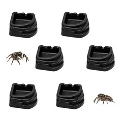 6 Pack Black Spider Micro Water Bowls Mini Resin Dish Set