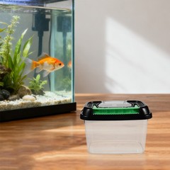 Outdoor Pet Breeding Box Plastic Fish Bowl with Lid Portable Reptile Cage