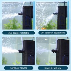 Aquarium Filter Water Flow Adjustable for 20-75 Gallon Fish Turtle Tank 264GP…