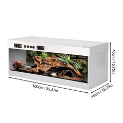 PVC Reptile Enclosure 39X16X16″ Terrarium Snake Tank Dual Temperature Control