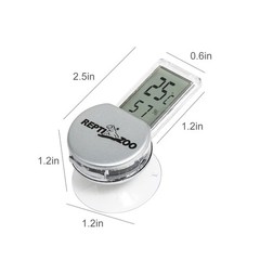 REPTI ZOO Reptile Thermometer Hygrometer with Suction Cup, Digital Grey