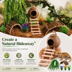 Crested Gecko Tank Accessories, Reptile Hanging Plants Vines