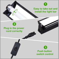 T5 HO UVB Reptile Light Fixture 10.0 8W Light Combo Kit 12 Inch Light Fixture Re