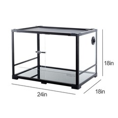 34 Gallon Reptile Tank Tempered Reptile Terrarium Habitat Double Sliding Door