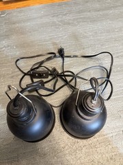 ReptiZoo Reptile Clamp Lamp Light Fixtures (2) Tested Working w/ Heat & UV Bulbs