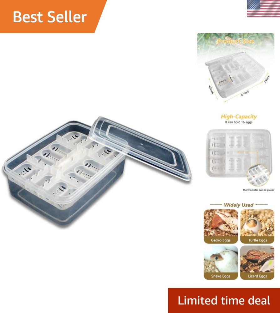 Plastic 16-Egg Reptile Hatching Box – High-Quality Incubator for Reptiles