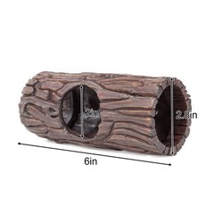 REPTIZOO Reptile Hide Cave Resin Hollow Tree Trunk Hideout Hermit Crab BROWN