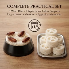 Dubia Roach Water Dish,Tiny Feeding Dish with 5 Luffa Inserts for Isopods, Sp…