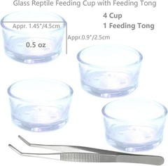 Small Reptile Feeding Dish Food Water Bowl Feeder Cup Basin 4 Pack 0.5 Oz