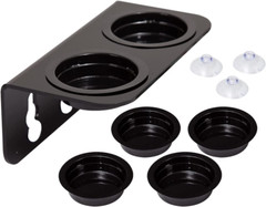 REPTI ZOO Reptile Water Bowl Double Grid Gecko Food Dish Feeder Detachable Sucti
