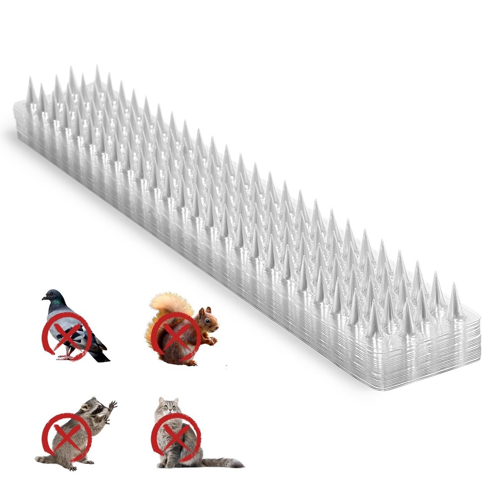 Touri 24 Pack Clear Transparent PVC Bird Spike Strips for Outside Fences and …