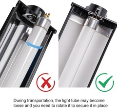 UVB Reptile Light Kit, 24W T5 Lamp Fixture and 5.0 UVB Tube Combo, Linear Lig…