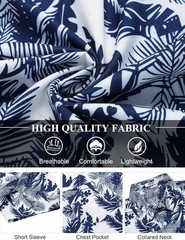 Coofandy Men’s Floral Hawaiian Short Sleeve Button Down Shirt