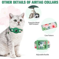 Hawaii AirTag Cat Collar, Breakaway Anti-Suffocation Elastic Kitten Collar wi…