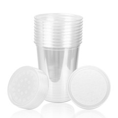 10 PCS 32oz Deli Cups With Fabric Vented Lids Fruit Fly Culture Containers