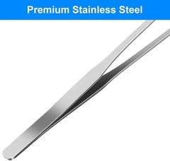 2 Pcs Reptile Feeding Tongs, 10.6IN Straight & Curved Extra Long Tweezers, S…