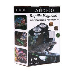 AIICIOO Gecko Feeder Ledge with 6 Feeding Black, black or white gray