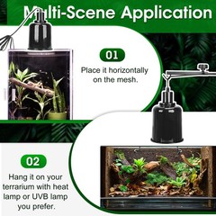 2 Pack Reptile Dome Lamp Cover Light Shade, 7.5 Inch Deep Reptile Dome Light …