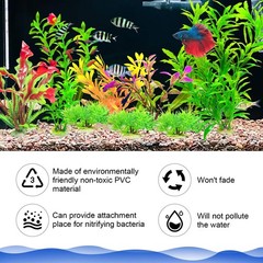 10Pcs Aquarium Plants, Fish Tank Accessories Artificial Aquatic Plants, Artif…