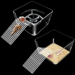 2 Pack Hermit Crab Water Tank Cage, Accessories Climbing Ramp Salt Pool Small