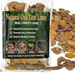 MAQIHAN Dry Oak Leaf Litter | Natural Substrate for Reptiles | 5 oz