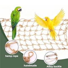 Parrot Climbing Rope Net – Multi-Size Colorful Bird Hammock, Ladder & Chew wi…