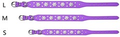 Rhinestone Dog Collar, Cute Flower Rhinestone Bling Collar PU Leather Adjusta…