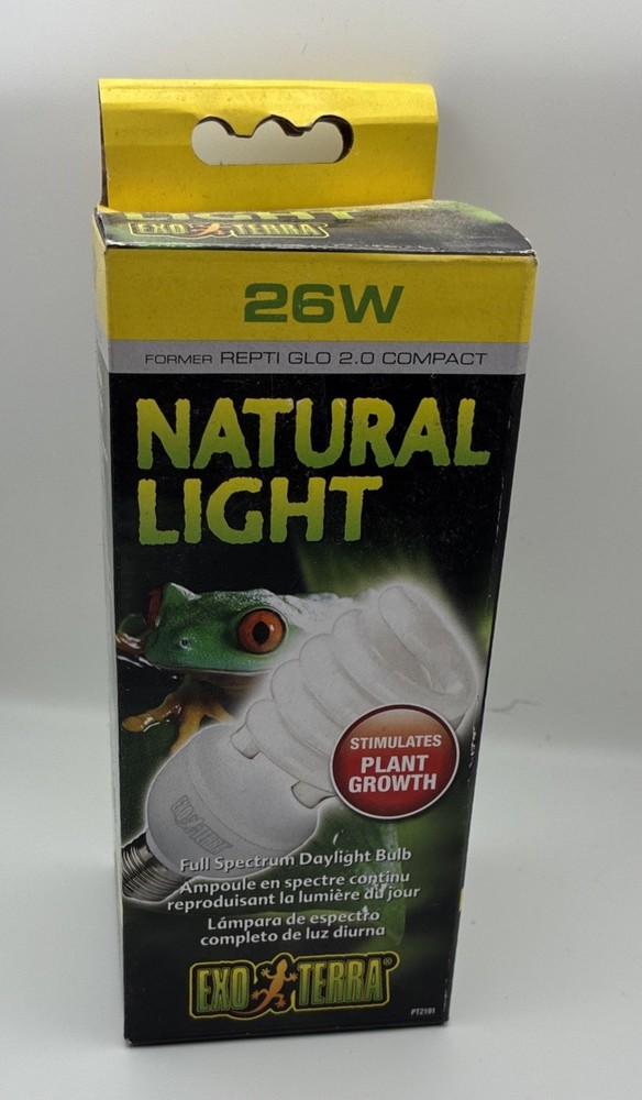 EXO TERRA NATURAL LIGHT – 26 WATT – PT-2191 – REPLACES REPTI GLO 2.0 COMPACT
