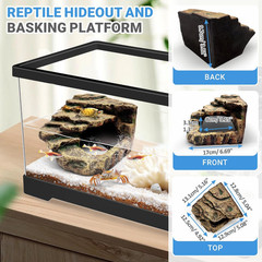 Turtle Tank Kit(Tank+Lamp+Filter), Upgrade PC Turtle Tank Starter Kit with Adjus