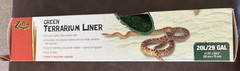 Zilla Green Terrarium Liner Reduces Odor Easy Clean 11.75″x29.5″ 20L/ 29GAL NIB!
