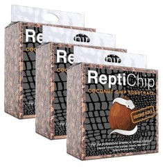 3 ReptiChip Reptile Substrate Coconut Chip Blocks For Snakes And Lizards