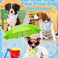 50 PCS Paw Print Dog Bandana Triangle Bibs 19.7×13.8×13.8 Inch