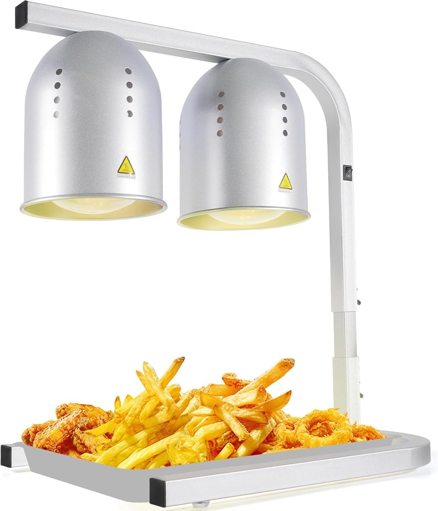 Heat Lamp Food W/ Two 250W Bulbs Fast & Even Heating Food Heat Lamp