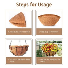 LAVEVE Coco Coir Liner Replacement for Plant Hanging Basket, 2 PCS 16 Inches …