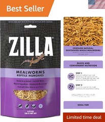 High-Protein Mealworm Treats in Resealable Bag for Lizards & Geckos – 106g